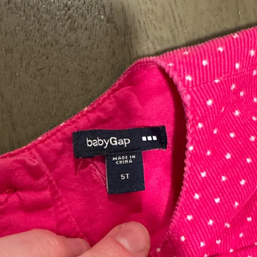 GAP Pink Corduroy Dress with White Polka Dots size 5T
